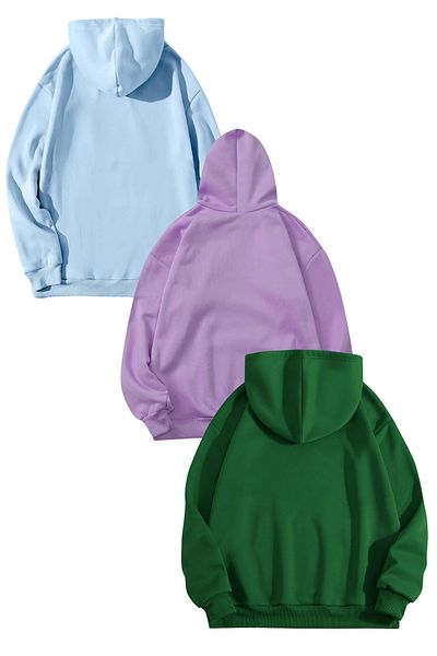 uyguntarz Balení 3 potištěných oversize unisex mikiny