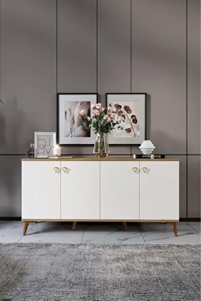 mapahomeliving Simple Konsol Ekru Ceviz