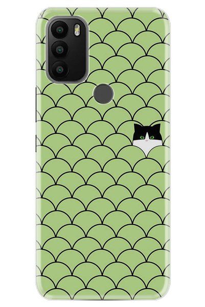 General Mobile Gm 21 Plus Case 0.4mm Laser Cut Silicone Cover Cardboard Cat