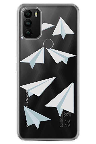 General Mobile Gm 21 Plus Kılıf 0.4mm Lazer Kesim Silikon Kapak Kağıt Uçak