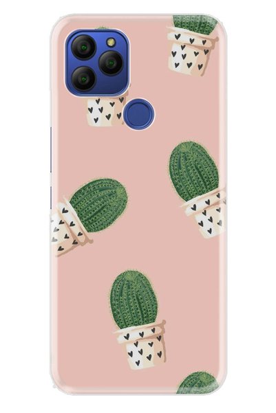 General Mobile Gm 21 Compatible Case 0.4mm Laser Cut Silicone Cover Cactus