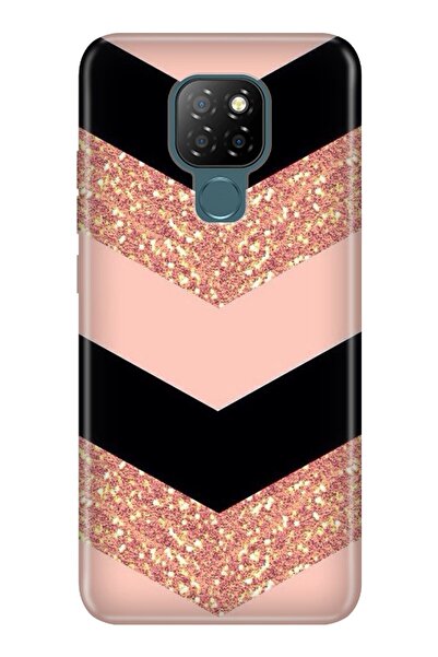 General Mobile Gm 20 0.4 mm Lazer Kesim Silikon Kapak Simli Pullu Mermer