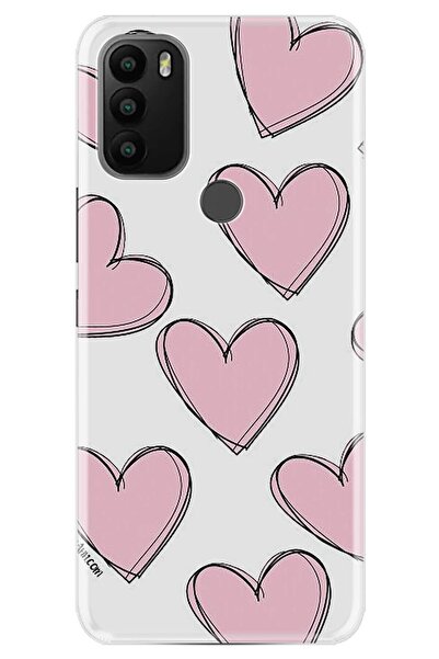 General Mobile Gm 21 Plus Uyumlu Kılıf 0.4mm Lazer Kesim Silikon Kapak Pembe ...