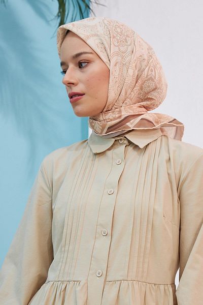 İpekhan Φουλάρι από βαμβακερή βισκόζη İpekhan Henna 1069-14