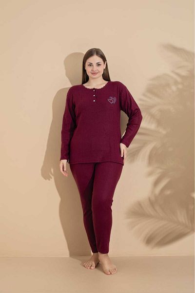 LİLA İÇ GİYİM WINTER WIDE STYLE MOTHER LONG SLEEVE PAJAMA SET
