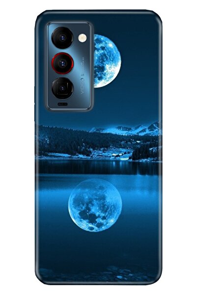 TECNO Camon 18 Uyumlu Premier Kılıf Silikon Moderna Desenli Dolunay Deniz
