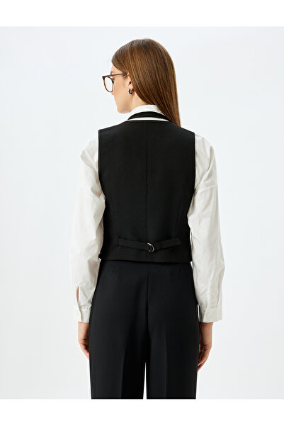 Koton Γιλέκο Blazer με κουμπιά από ύφασμα κρεπ