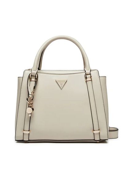 Guess Women's Large Metal Brand Logo Adjustable Ecru Shoulder Bag Hwvg94 93060-Bon