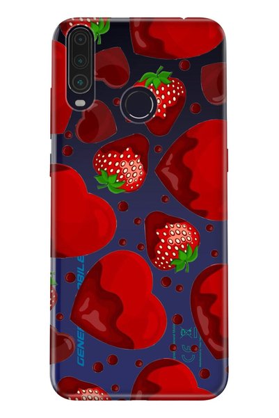 General Mobile Gm 20 Pro Case 0.4mm Laser Cut Silicone Cover Chocolate Strawb...