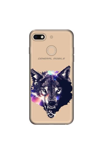 General Mobile Gm 8 Go Case 0.4mm Laser Cut Silicone Cover Wolf