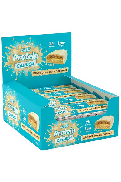 applied nutrition Protein Crunch Bar, White Chocolate Caramel, Box of 12 Bars
