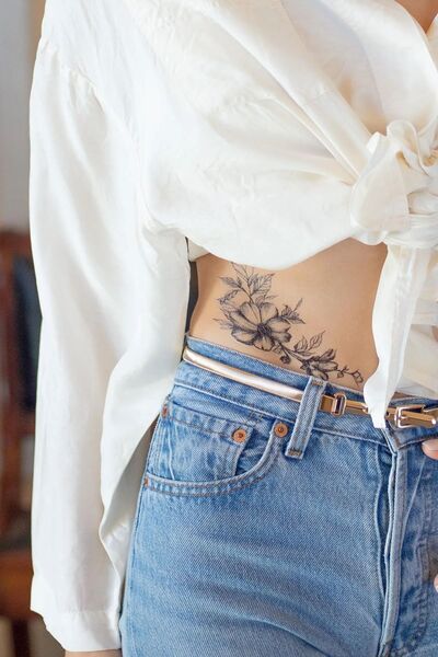 GLANZEND Gerçek Dövme Görünümlü Gül Ve Çiçek Modelli 3 Boyutlu Tattoo