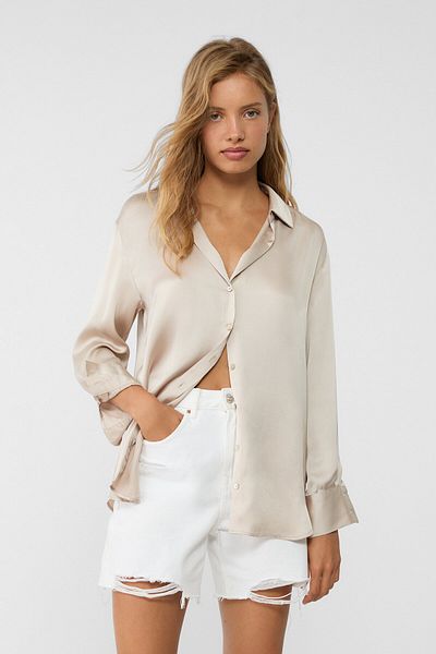 Stradivarius Satin collared shirt