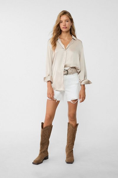 Stradivarius Satin collared shirt