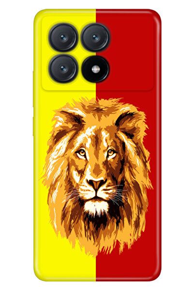 POCO X6 Pro 5G Uyumlu Kılıf Resimli Baskılı Nano Silikon Sarı Kırmızı Parçalı...