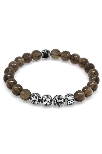 Tesbihane Faceted Quartz Metal Combination Sphere Cut Natural Stone Bracelet