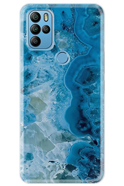 General Mobile Gm 21 Pro Kılıf 0.4mm Lazer Kesim Silikon Kapak Mavi Ametist