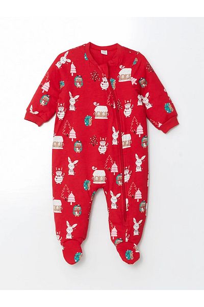 LC Waikiki Lcw Baby Red Printed Christmas Themed Baby Girl Sleeping Bag