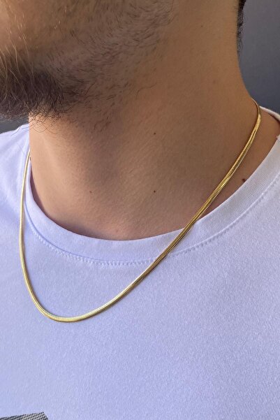 ZÜMRÜT SARRAF 14 Ayar Altın Balık Sırtı Zincir Erkek Kolye