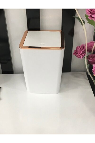 Milat Store Akrilik Çöp Kovası 6 Litre Bakır Çerçeveli-Premium Çöp Kovası