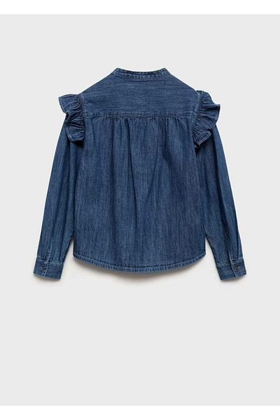 MANGO Kids Cămașă din denim cu volante