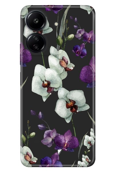 Cekuonline حافظة هاتف Xiaomi Redmi 13c - Poco C65 من السيليكون بنمط زهرة الأو...