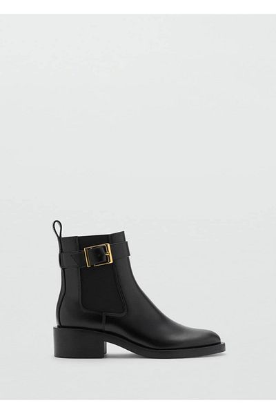 MANGO Woman Buckle ankle boots with elastic panels