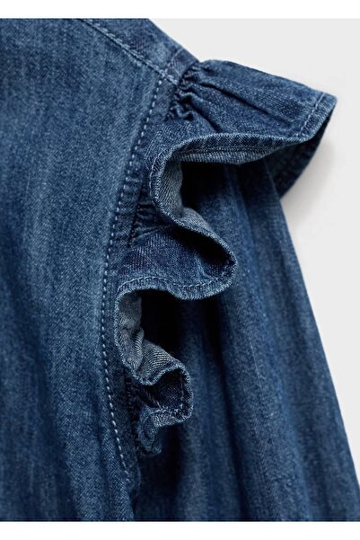 MANGO Kids Fırfırlı kot gömlek