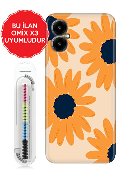 omix X3 X5 X6 X7 X300 X400 X500 X600 X700 Kılıf Silikon Flower Draw