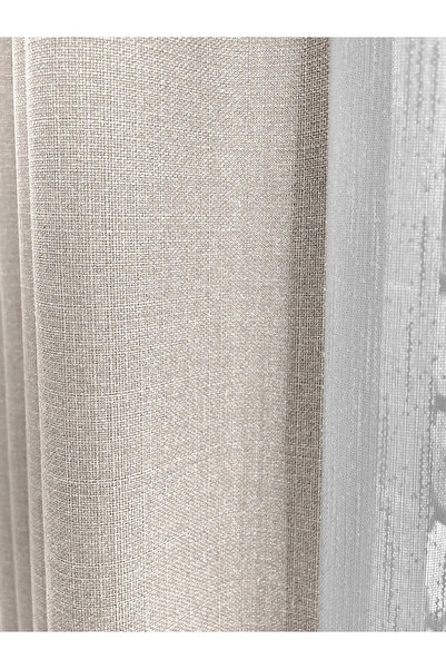 ervin ستارة خلفية من الكتان باريس ذات شفرة واحدة - كريمية بدون طيات