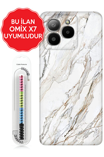 omix X3 X5 X6 X7 X300 X400 X500 X600 X700 Kılıf Figürlü Silikon Pera Mermer