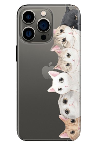 Cekuonline iPhone 14 Pro Max Case Silicone Moderna Illustrated Patterned Kisi...