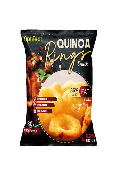 OptiTect Quinoa Rings Snack, Barbecue, 30 Gm