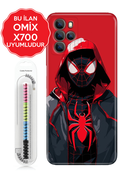 omix X3 X5 X6 X7 X300 X400 X500 X600 X700 Kılıf Kablo Korumalı Retro Spider