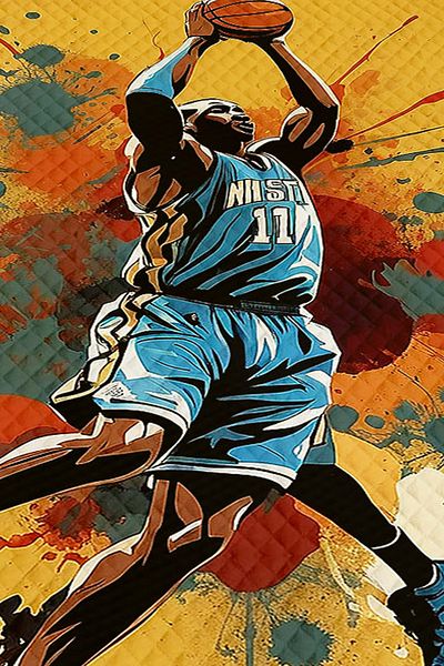 Else Dekor Basketball Player Patterned Boy's Single Pique Set Quilted Bedspread