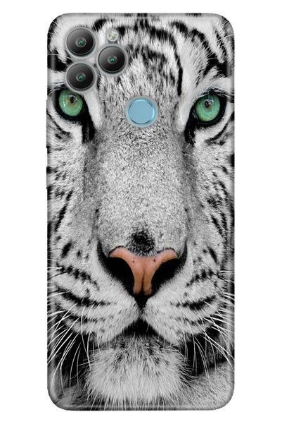 General Mobile Gm 22 / Gm 22S Case 0.4mm Laser Cut Silicone Cover Tiger