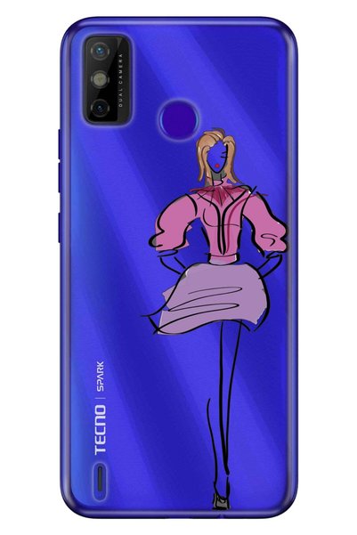 TECNO حافظة متوافقة مع Spark 6 Go، غطاء سيليكون مقطوع بالليزر بسمك 0.4 مم، با...