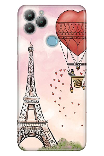 General Mobile Gm 22 / Gm 22s Kılıf 0.4mm Lazer Kesim Silikon Kapak Eiffel