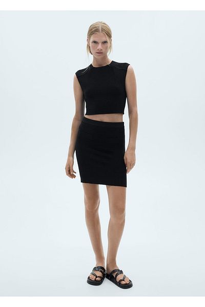 MANGO Woman Knitwear Mini Skirt