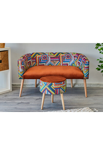 WEBPANYA Çift kişilik Minimal Koltuk Gürgen Ağaç Ayak Milano Berjer Salon Ofi...