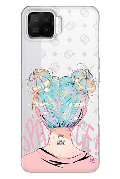 OPPO A73 Uyumlu Kılıf Silikon Desenli Tam Koruma Resimli Kapak Uzaydan Gelen Kız