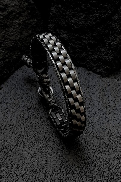 Seven Art Jewelry Hematit Taşı Siyah Hasır Örgü Basic Bilekilk / Doğal Taş Bi...
