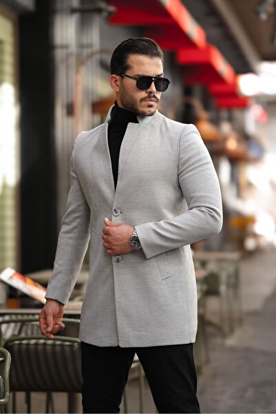 hello7 Men's Gray Stamp Coat New Season