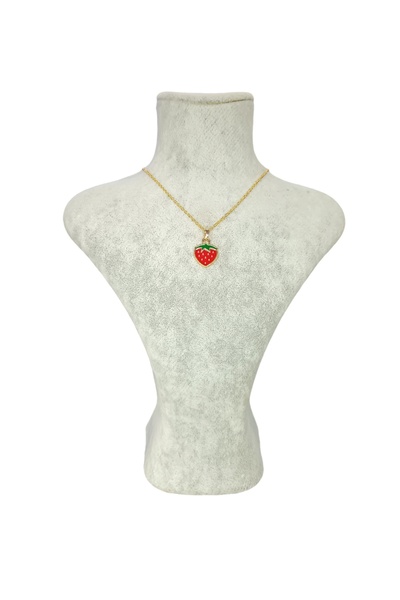 Mos Tespih Çilek Figürlü Gold Kolye