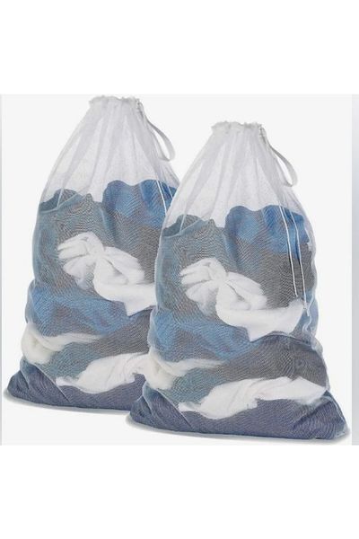 oğur dikimevi Ultra Luxury Laundry Net - 2 Pcs, 40X60 Cm, Drawstring, Economical and Hygienic