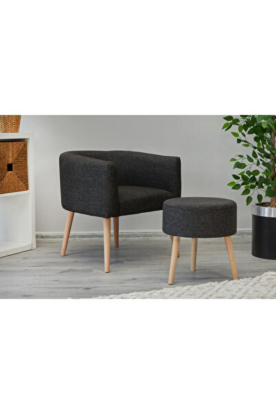 WEBPANYA Çay Seti Tekli Koltuk Berjer Ve Puf Takımı (SALON, BALKON, OFİS) 2 L...