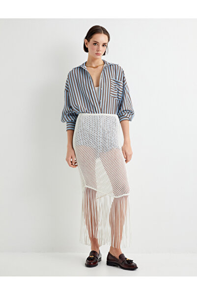 Koton Crochet Tassel Detail Midi Skirt