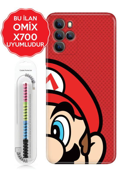omix X3 X5 X6 X7 X300 X400 X500 X600 X700 Kılıf Kablo Korumalı Mario