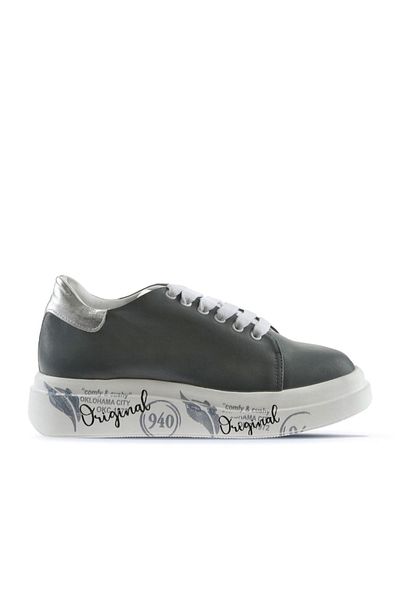 Bueno Shoes Pantofi sport de damă din piele gri - 01wt4700