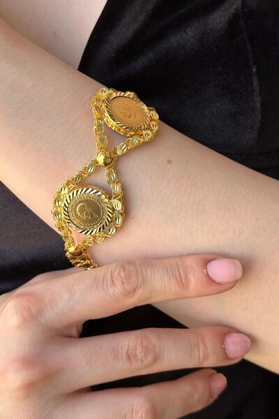 ZÜMRÜT SARRAF 14 Ayar Altın Pullu Çeyrekli Bileklik